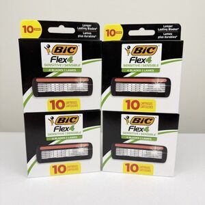 4x Flex 4 Refillable Razor Cartridges 4 Blade Heads Sensitive Skin 40 CT